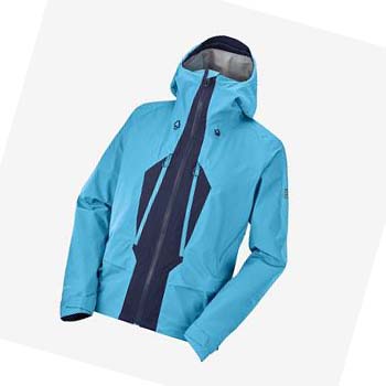 Salomon OUTPEAK GORE-TEX WATERPROOF 3L Kabát Férfi Kék | HU 2348NWY